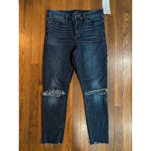 Lucky Brand Lucky You Womens Jeans Ava 10 / 30 Cropped Fray Hem Skinny Stretch